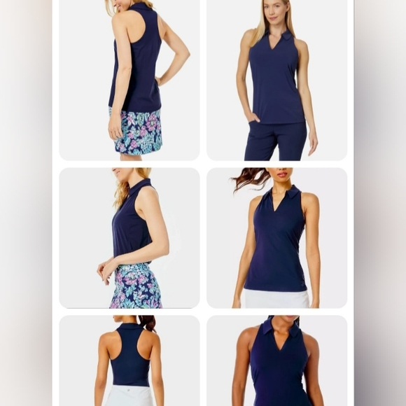 Lilly Pulitzer Top - Lakelynn Bra Polo Top True Navy NWT Size Small - Picture 2 of 15
